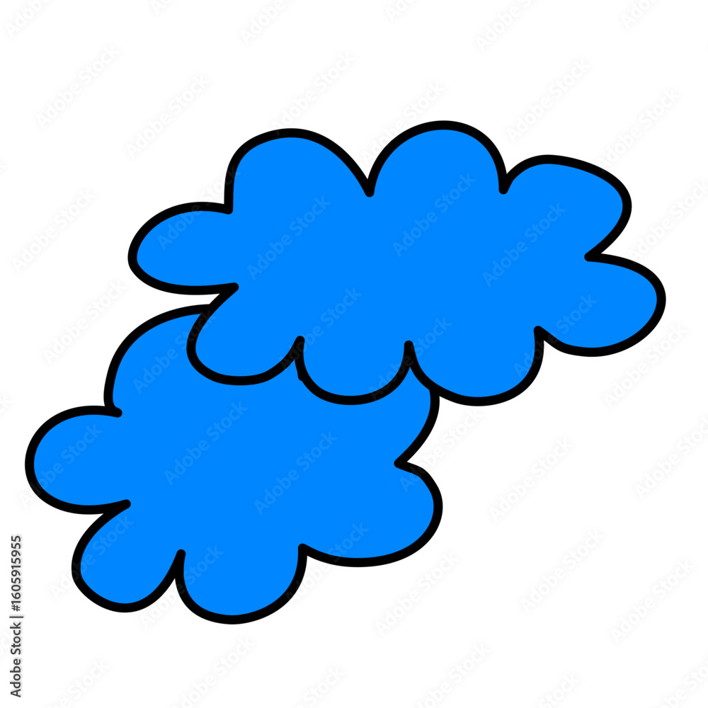 Fototapeta premium Blue Cloud Hand Drawing