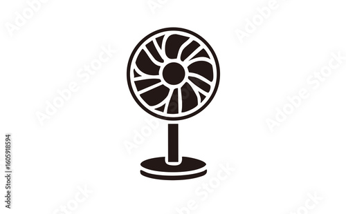シンプルな扇風機のモノクロのイラスト
Monochrome illustration of a simple electric fan