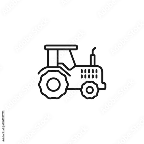 tractor icon or tractor outline symbol vector isolated. Best tractor icon for apps, websites, or about agricultural product design.