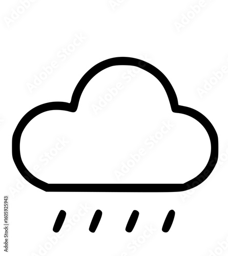 Simple Rain Cloud Weather Icon Illustration