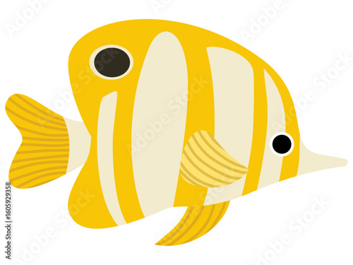 Illustration of Yellow Striped Tropical Fish