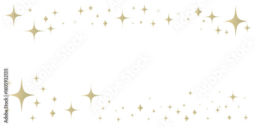 金色のキラキラしたフレームイラスト　星空