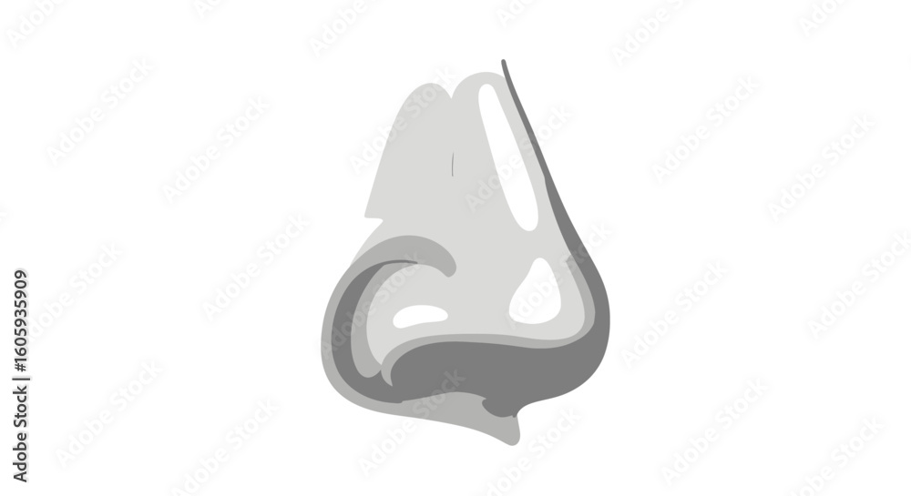 Obraz premium Illustration of a Human Nose, Medical Anatomy, Health Education, Digital Art, Scientific Environment, Side View, Human Anatomy Concept