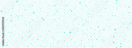 Medical healthcare seamless background. Green blue cross hospital pattern. Repeated plus symbol wallpaper. Tech backdrop for presentation, banner, poster, booklet, brochure, leaflet. Vector