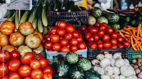 A farmers market filled with colorful produce and homemade plantbased products promoting the use of locallysourced and sustainable ingredients.