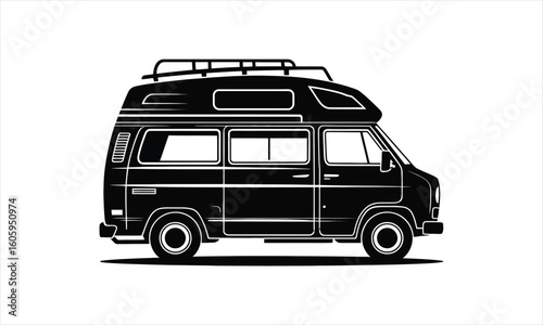 Camper van outline silhouette
