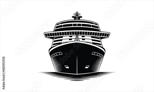 Elegant luxury cruise ship silhouette