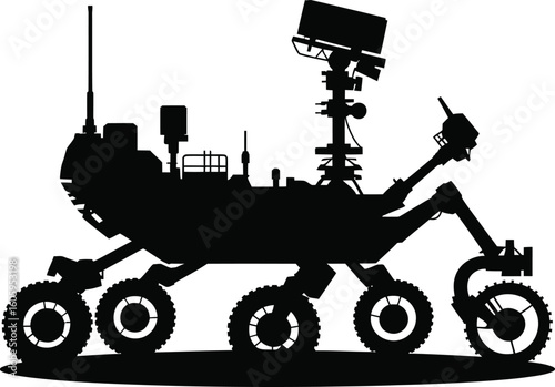 Mars rover exploration vehicle silhouette