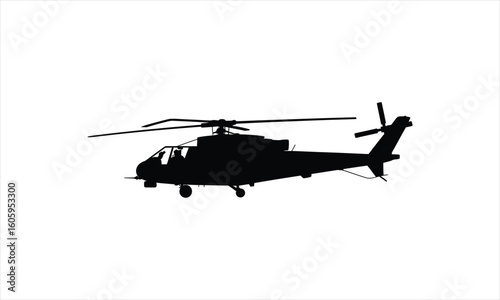 Military helicopter graphic silhouette