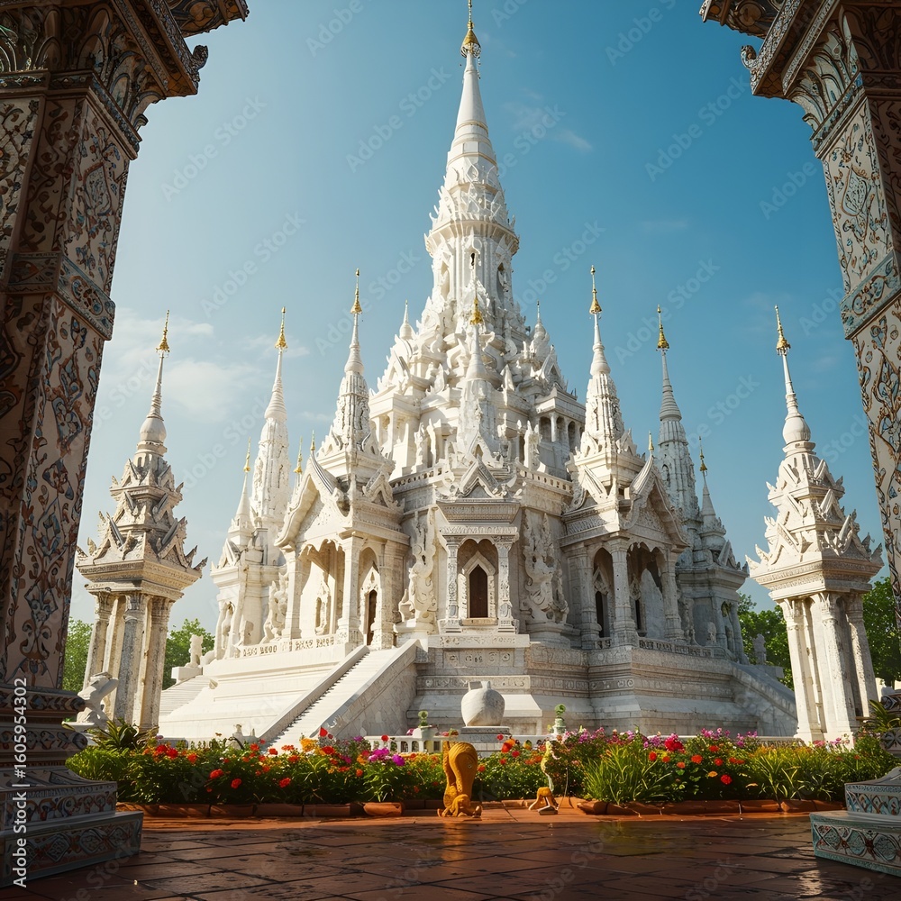 Fototapeta premium A large and magnificent ancient oriental palace