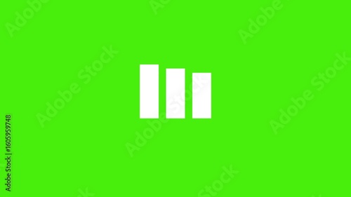 Analytics Icon Animation on Green Screen Background Visualizing Data and Trends for Business Use
