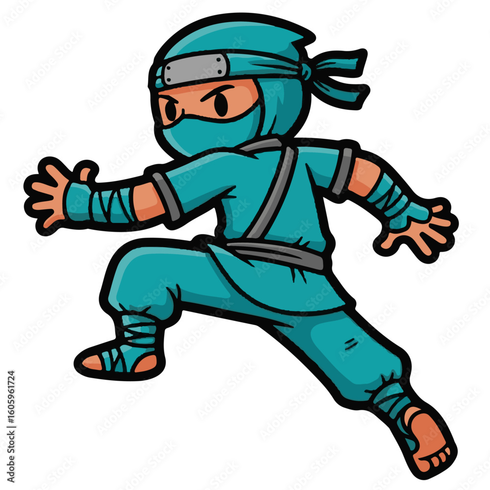 Obraz premium Dynamic Cartoon Ninja Character
