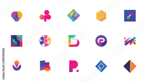 Collection of Modern Abstract Geometric Shapes and Logos.