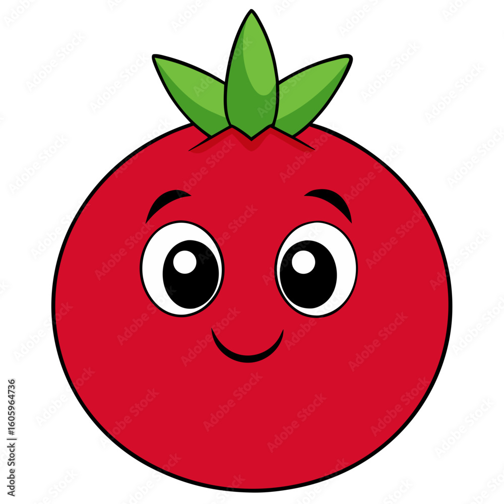 Obraz premium Bright red cartoon pomegranate fruit