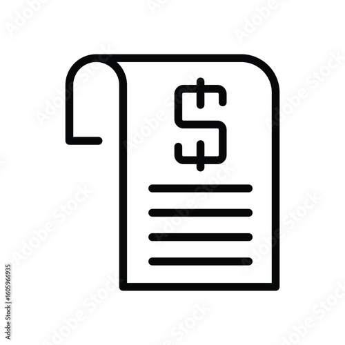 Simple Black Line Art of a Price List or Invoice