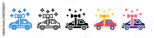 New Car Multiple Style Icon Set Collection.  