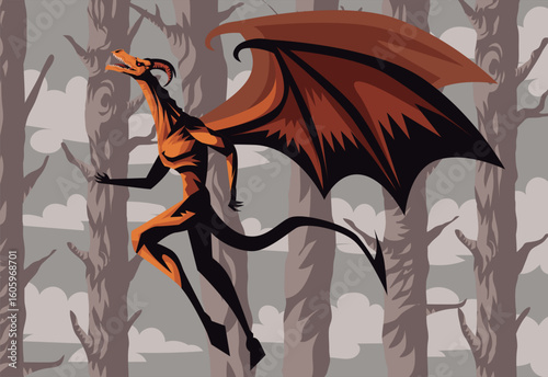 strange jersey devil flying in the forest