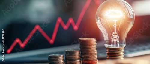A data visualization depicting the rising costs of electricity and the impact of inflation on household and business energy expenses.