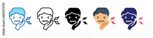 Toothache Multiple Style Icon Set Collection.  