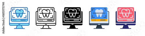 Dental X Ray Multiple Style Icon Set Collection.  