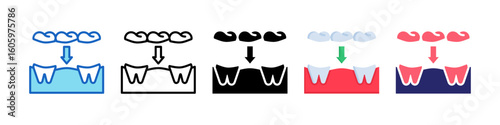 Dental Bridge Multiple Style Icon Set Collection.  