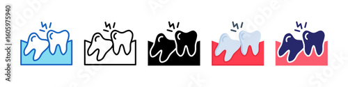 Wisdom Tooth Multiple Style Icon Set Collection.  