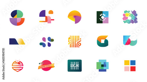 Collection of Modern Abstract Geometric Shapes and Logos.