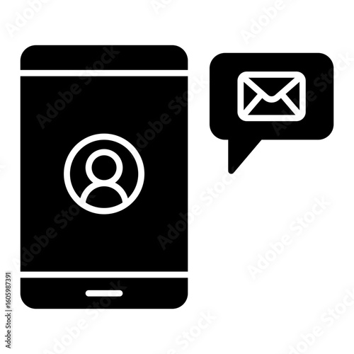mobile inbox message solid icon	
