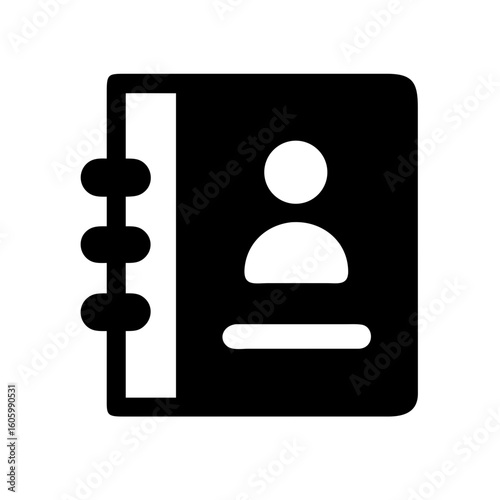 Address Book Icon, Contact List Symbol, Personal Directory Illustration