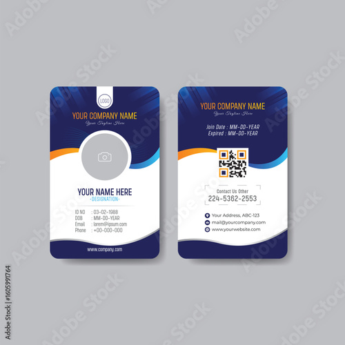 Professional portrait business card template | Premium Vector