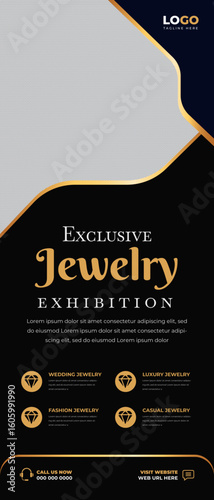 Modern Jewelry business roll up banner or standee design