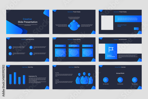 Creative slide presentation vector template