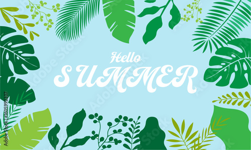 Hallo summer illustration background vector