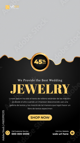 Luxurious Jewelry social media cover or web banner template