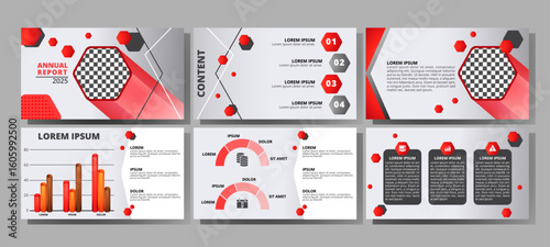 Business presentation slides templates from infographic elements. Can be used for presentation, flyer and leaflet, brochure, corporate report, marketing, advertising