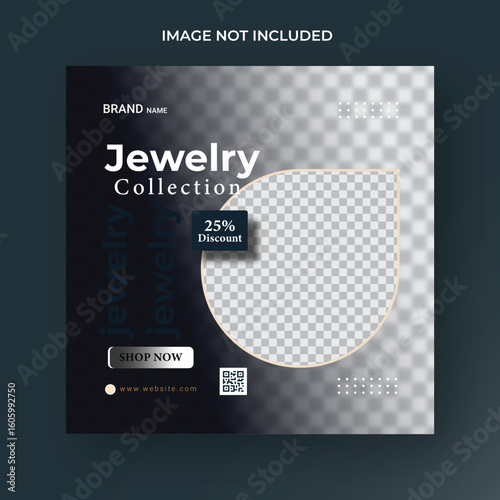Fashion model and jewelry sale for social media Instagram post web banner