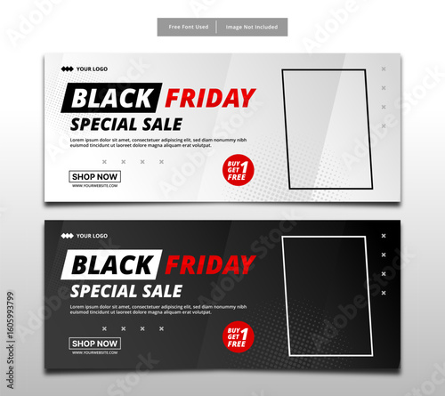 Black Friiday sale banner template. | Premium Vector