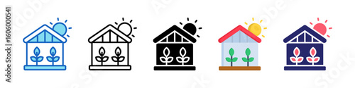 Greenhouse Multiple Style Icon Set Collection.  