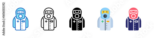 Protective Clothing Multiple Style Icon Set Collection.  