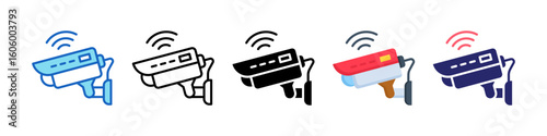 Surveillance Multiple Style Icon Set Collection.  