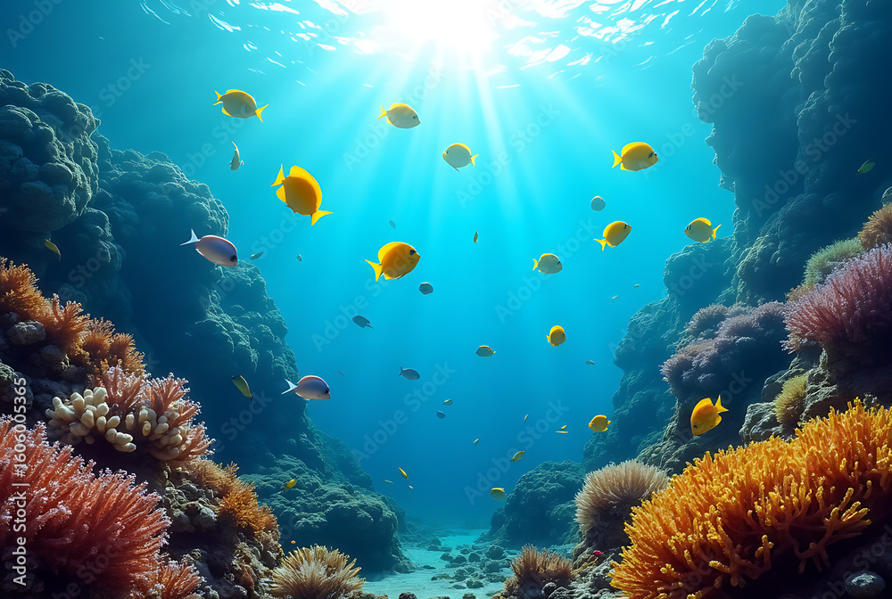 Naklejka premium Clear Tropical Reef Shot