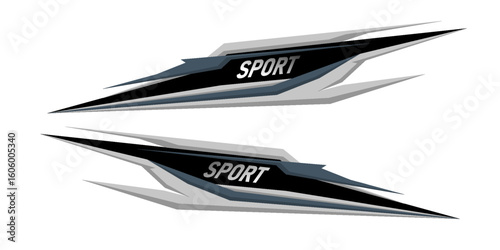 Side body graphic sticker design for car vectors. design stripes sports for car wrap. racing decals for tuning.