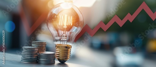 A chart or graph depicting the recent surge in household energy prices, highlighting the economic and financial impact on consumers and the energy industry.