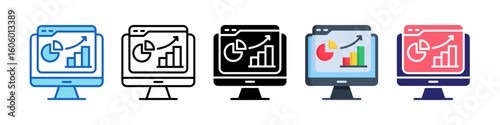 Sales Dashboard Multiple Style Icon Set Collection.  