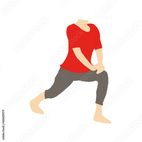 Light exercise movement lunge pose