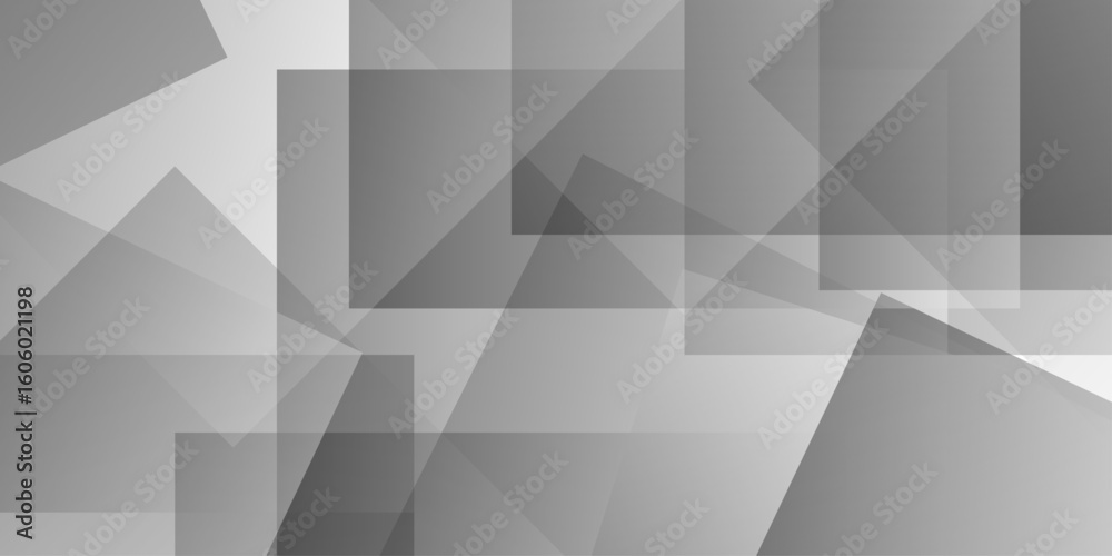 Fototapeta premium White and gray overlap triangle geometric technology pattern. minimal rectangle randomly arranged white lines transparent background layers overlapping presentation design.