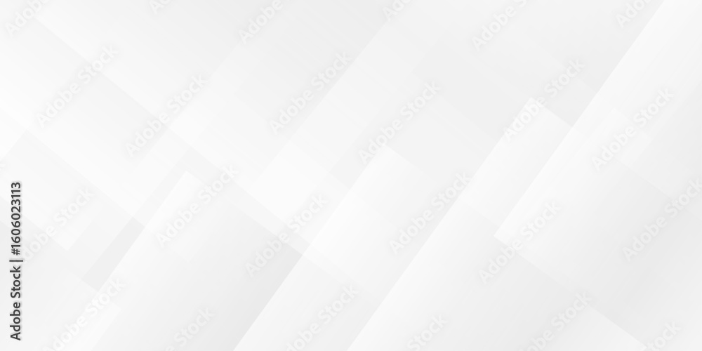 Obraz premium White and gray overlap triangle geometric technology pattern. minimal rectangle randomly arranged white lines transparent background layers overlapping presentation design. 