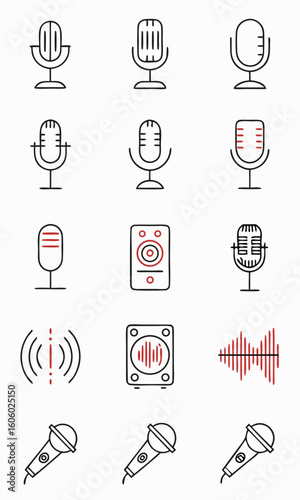 Microphone and audio equipment icons