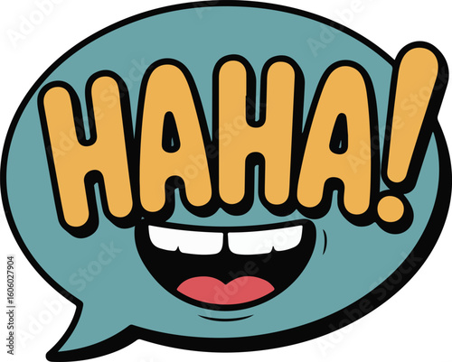 A Comic Speech Bubble with HAHA! Written Inside Transparent png vector