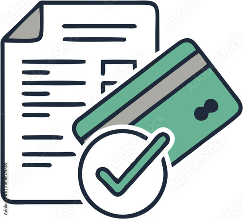 A document and credit card, signifying a successful payment or transaction.